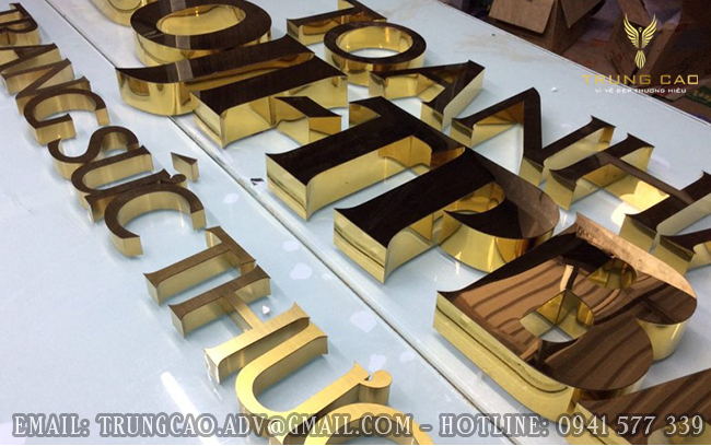 Chữ inox vàng đẹp giá rẻ