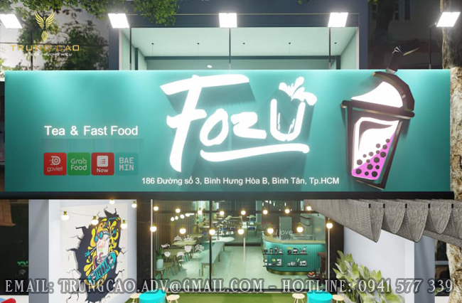 làm biển hiệu quán trà sữa đẹp
