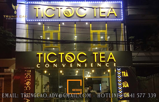 làm biển hiệu quán trà sữa đẹp