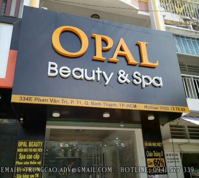 Thi Công Bảng Hiệu Alu gắn chữ nổi đẹp