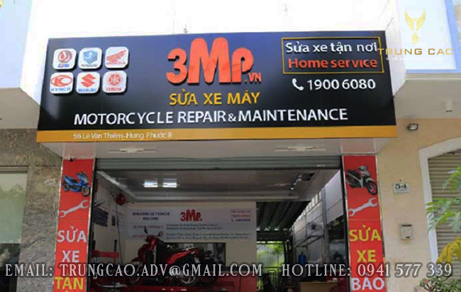 MẪU BIỂN QUẢNG CÁO SỬA XE MÁY ĐỘC – LẠ MẮT