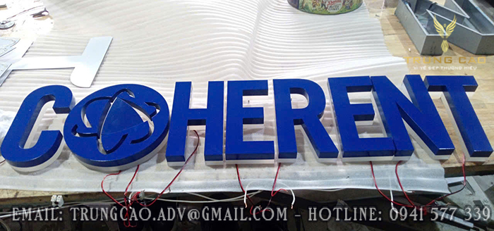 chữ inox xanh đẹp, gia công chữ inox xanh