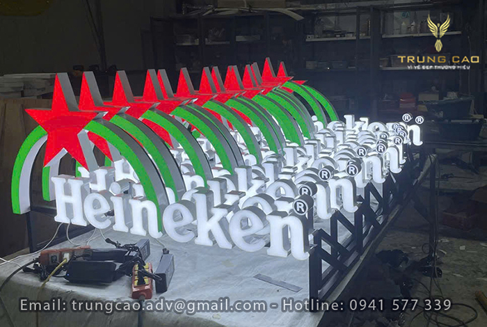 xưởng gia công bảng hiệu quảng cáo Heineken tại tp.hcm