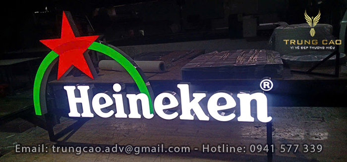 xưởng gia công bảng hiệu quảng cáo Heineken tại tp.hcm
